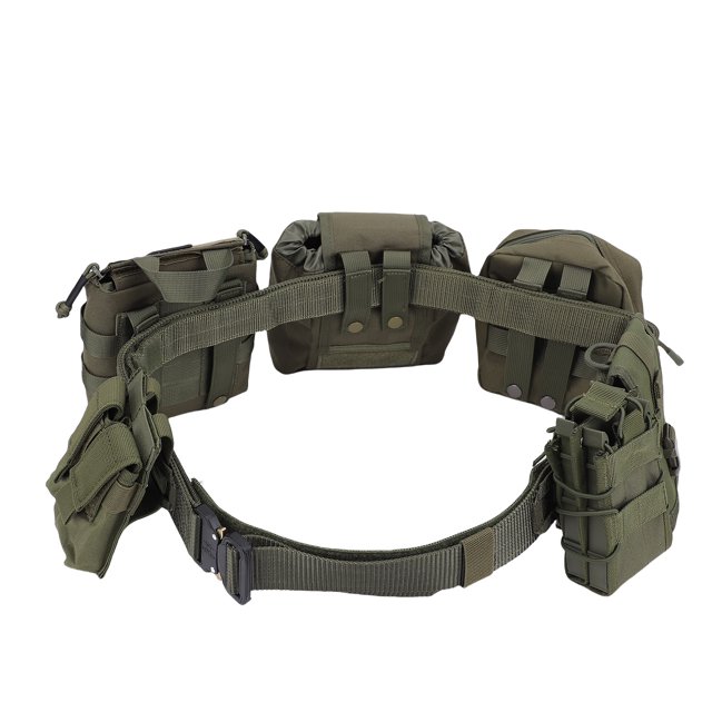 Multifunctional Utility Belt,Premium Nylon Waist Belt with Detachable Features, Camping Gear and Tools Organizer, Adjustable Length for Outdoor Activities, Multiple Pouches