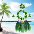 thumbnail image 2 of 5 piezas de falda de hula, conjunto de disfraz hawaiano con hojas verdes, collar, pulseras, diadema, regalos de fiesta de Luau para la playa, suministros para fiestas de Luau (niños), 2 of 5