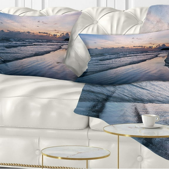 Designart 12" x 20" Red Polyester Throw Pillow