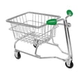 thumbnail image 1 of Mini carrito de compras, juego de simulación, accesorio de fotografía multiusos, lindo juguete de supermercado plata y verde, 1 of 9