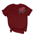 thumbnail image 4 of Pisexur Hauts d'Été pour Femmes, Hauts pour Femmes, Hauts de Sortie pour Femmes, Hauts pour Femmes, Blouse Mode Imprimée à Manches Courtes Col Rond Amusant T-Shirt Vin, TG, 4 of 5