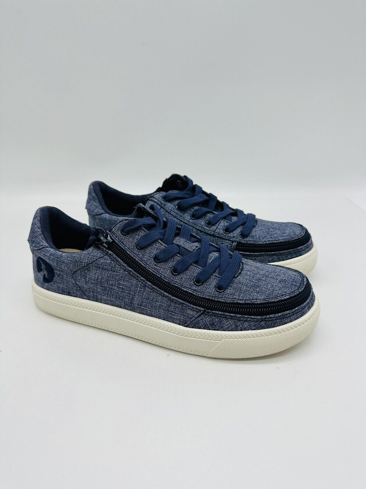 BILLY Footwear WOMEN'S Classic Low LaceUp ZipOn Shoe Navy/White, US 6.5M