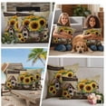 thumbnail image 5 of Farmhouse Sunflowers Outdoor Waterproof Pillow Covers, Western Star Vintage Sparrows Decorative Square Throw Pillowcase Sofa Cushion Sham for Patio/Couch/Chair, 24"x24" 2 Pack, 5 of 8