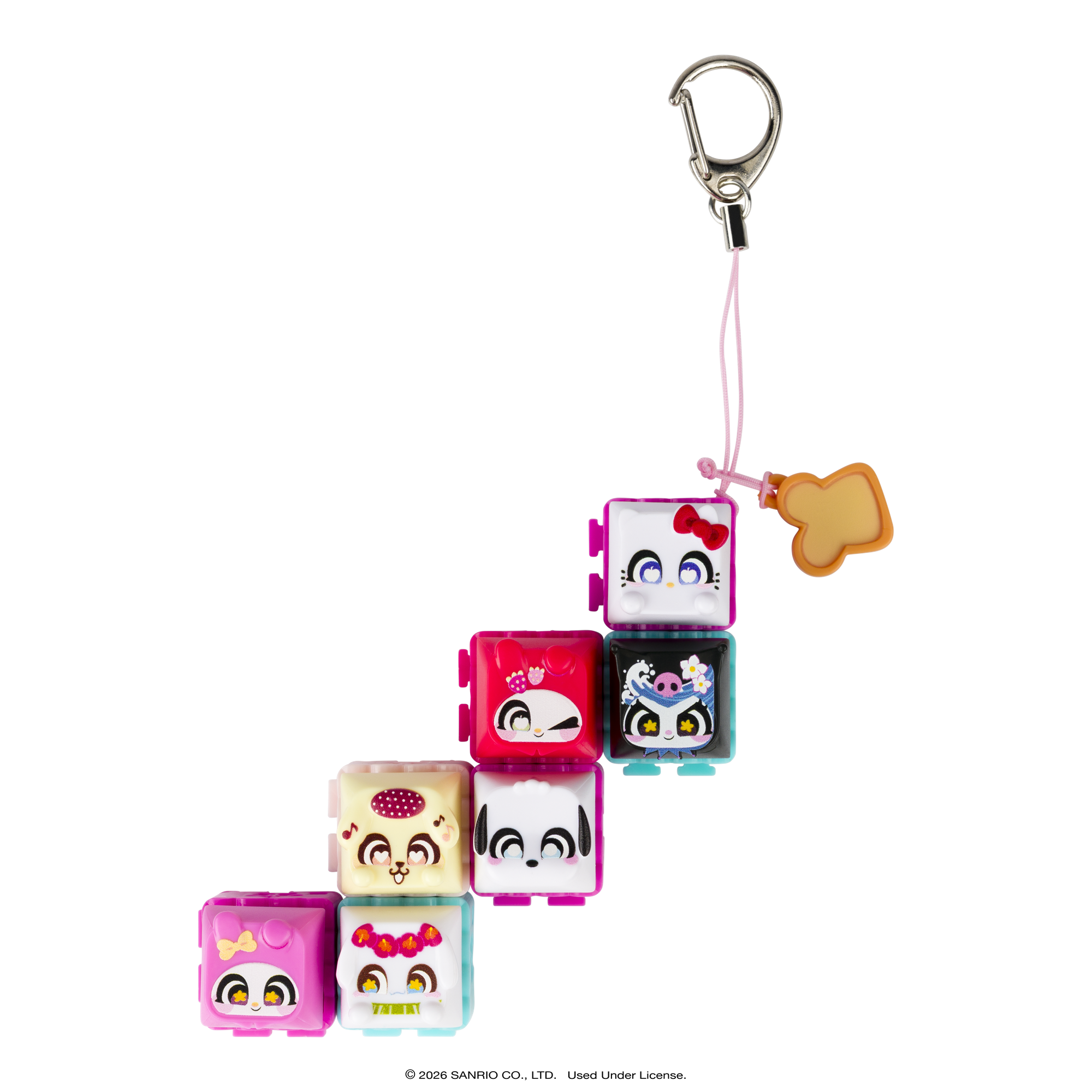 Clickeez Series 1 Hello Kitty & Friends 7-Pack, 7 Collectible Character Keyboard Keys Click and Clack, Create Your Own Keychain, Ages 6+