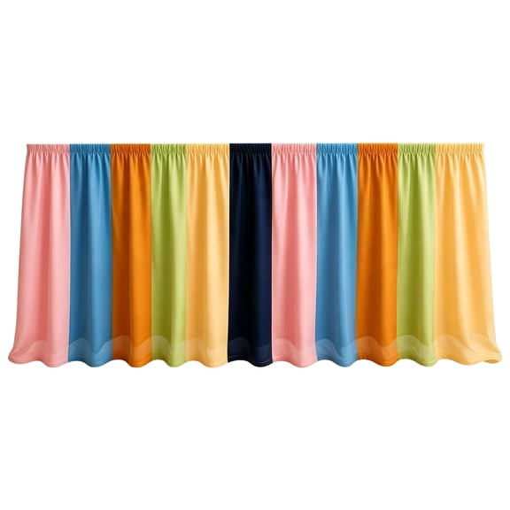 NKOOGH Patterned Table Skirt for Classroom and Teacher Desk, 1PC