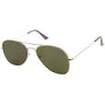 thumbnail image 2 of sunglassLA Unisex Classic Teardrop Full Metal Frame Gradient Flat Lens Aviator Sunglasses (Gold / Green) - 51mm, 2 of 4