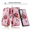 thumbnail image 2 of SaniMore Magnetic Detachable Wallet Case for Samsung Galaxy S23 Ultra, Flower Pattern RFID Blocking Cover Support Wireless Charging Card Slot Shoulder & Wrist Strap 360° Full Protective Shell, Pink, 2 of 12