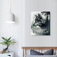 thumbnail image 4 of Nawypu Wolf Stands With Trees Canvas Wall Art Animals Wildlife Black and White Wolf Painting Print Pictures Modern Office Wall Decor, 4 of 5