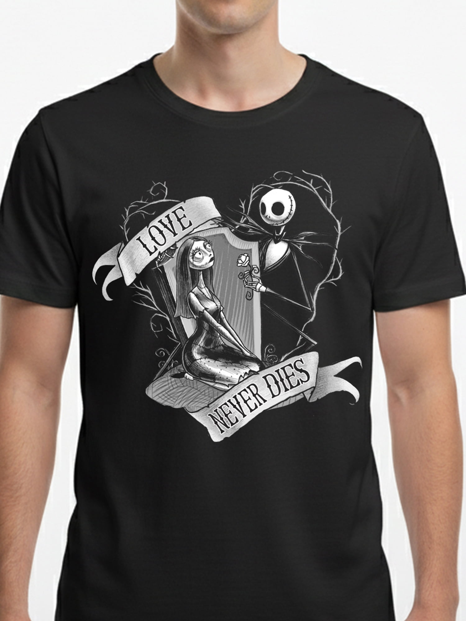The Nightmare Before Christmas, Men's & Big Men's Valentine's Day Graphic Tee, Love Never Dies, Sizes S-3XL