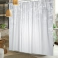 thumbnail image 3 of Winter Holiday Shower Curtain Christmas Theme White Sparkle Snowflakes Bathroom Curtain 72x72 Inch Polyester Fabric Waterproof with Hooks, 3 of 3