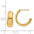 thumbnail image 4 of 14K Yellow Gold Earring C-Hoop Women'S 24 mm 7 Polished 6.5Mm J-Hoop Earrings, 4 of 4