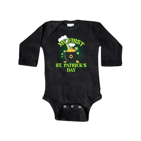 

Inktastic My First St. Patrick s Day Gift Baby Boy or Baby Girl Long Sleeve Bodysuit
