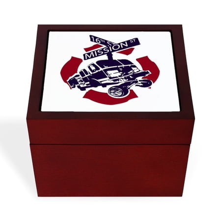 CafePress - Frontwhitefireshirt - Keepsake Box Finished Hardwood Jewelry Box Velvet Lined Memento Box