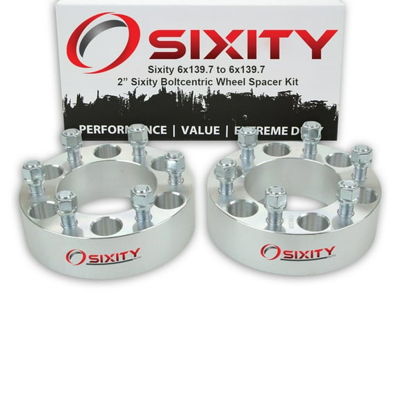Sixity Auto 2 pc 2" 6x139.7 Wheel Spacers - Pickup Truck SUV M14x1.5mm 1.25in Studs Lugs
