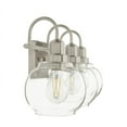 thumbnail image 3 of Halyn 23 in. 3-Light Brushed Nickel Bathroom Vanity Light with Clear Glass Shades, 3 of 8