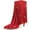 Red, variant on Women's Rhinestone Fringe Ankle Boots Sparkly Bling High Heel Stiletto Booties with Side Zipper Pointed Toe Dressy Tassel Fashion Boots