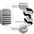 thumbnail image 6 of Shower Curtain Waterproof for Bathroom 72x84 Inch, Grey Black Waves Bath Curtain for Bath Stalls and Tub Chevron Stripe Decorative Shower Curtains with Hooks, 6 of 8