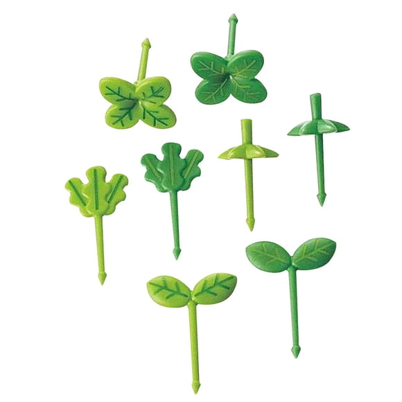 Advancent 8 Uds fruta tenedor niños palillo comida Prod hojas plástico decoración caja de almuerzo accesorio Type3