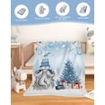 thumbnail image 2 of Christmas Gnome Throw Blankets, Winter Merry Christmas Tree Balls Soft Fleece Blanket Decorative for Home Sofa Couch Chair Living Bedroom,30x40 Inches, Blue, 2 of 6