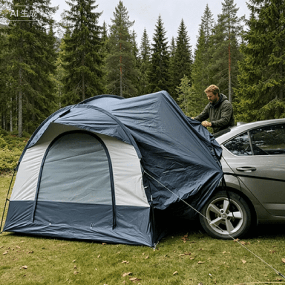 Portable Self-Driving Camping Tunnel Side Car Awning, Professional Sun Protection Tent for Outdoor SUV Rear Tailgate