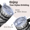 thumbnail image 4 of 20oz Stainless Steel Insulated Mug with Lid and Straw, Bohemian Design Coffee Tumbler, Double Wall Vacuum Travel Cup, Leakproof, 4 of 5