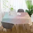 thumbnail image 3 of Yayeee Tablecloths 54" x 54" Rectangle Wrinkle Resistant Party Table Cover, Wavy Striped, 3 of 8