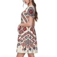 thumbnail image 2 of Disketp Fashion Tatreez2 para Vestido de Manga Corta para Mujeres, Vestidos de Verano para Mujeres, Casual y Holgado para la Playa, 2 of 6