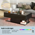 thumbnail image 6 of Costway LED Coffee Table with 2 Drawers 20-Color Dimmable LED Lights & Remote Control Black, 6 of 10