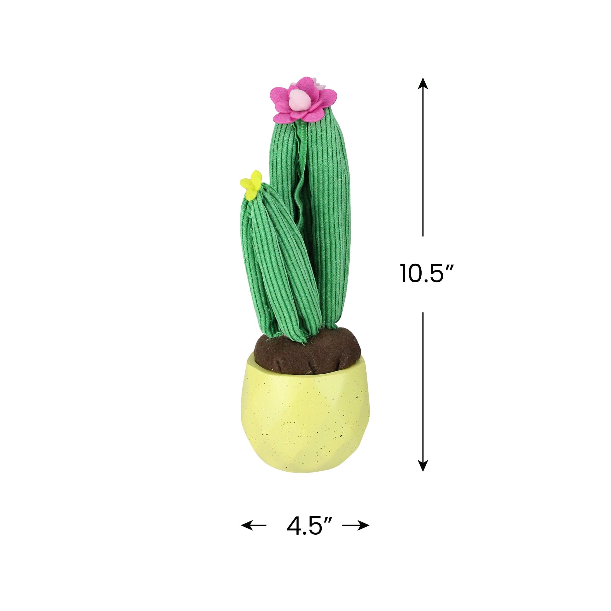 Northlight 10.5" Plush Dual Cactus Artificial Potted Plant Table Top Decoration - Green/Yellow