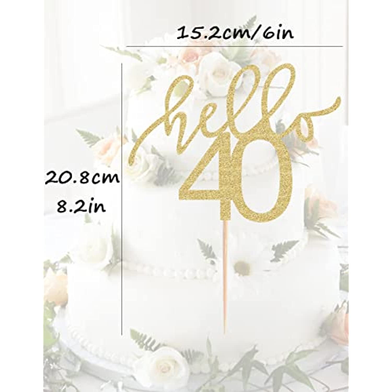 Happy 40th Birthday Personalized Cake Topper Svg Fourty 