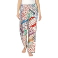 thumbnail image 2 of Lsque Passport Stamp Print Women's Pajama Pants, Lounge Pant - Comfortable Home Wear,Elastic Waistband, Stylish Design-X-Large, 2 of 9