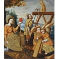 thumbnail image 2 of Tito, Diego Quispe 26x30 White Modern Wood Framed Museum Art Print Titled - The Holy Family In Nazareth, 2 of 4