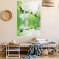 thumbnail image 2 of Ladybugs Tapestry, Ladybugs on A Stem over the Water Striped Animals Fresh Environmental Life Image, Wall Hanging for Bedroom Living Room Dorm Decor, 40W X 60L Inches, Red Green, by Ambesonne, 2 of 5