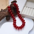thumbnail image 6 of NICKSUN Vibrant Dopamine Color Resin Beaded Choker Necklace, Smooth Flat Round Disc Collarbone Statement Necklace, Minimalist Summer Vacation Stackable Jewelry, 6 of 8