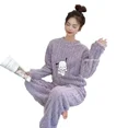 thumbnail image 5 of Ropa de dormir de lana Coral para mujer, ropa de casa de franela de talla grande, cárdigan largo grueso, traje para mujer 2024, 5 of 5