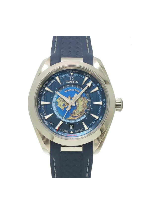 Pre-Owned Omega Seamaster Aqua Terra GMT Worldtimer Master Co-Axial 220 12 43 22 03 001 Men's...
