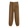 thumbnail image 6 of Women's Linen Barrel Harem Pants Wide Leg High Waisted with Pockets Beach Casual, 6 of 9
