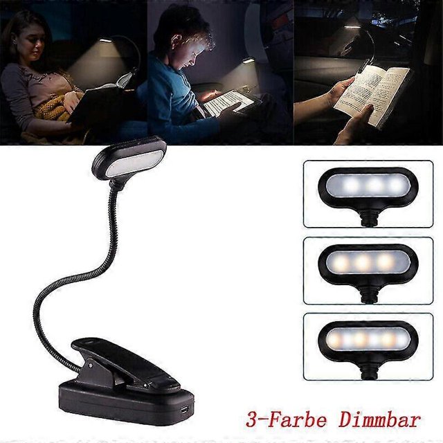 LED Reading Lamp Clamp Light USB Rechargeable Book Lamp Small Book Light