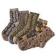 thumbnail image 1 of TSADFHJI Socks Mens Socks Crotchless Plus Size Popularate Vintage Embroidered Floral Socks Socks for Men Plus Size with Robe Plus Size Socks for Men Brown One Size, 1 of 3