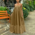 thumbnail image 1 of Fankiway Robe Décontractée Mode Femme Sans Manches à Bretelles avec Poche Dos Nu Grande Taille Robes de Plage pour Femmes, 1 of 6
