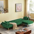 thumbnail image 2 of Vebreda L-Shaped Reversible Sectional Sofa,Green, 2 of 9