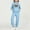 Blue, variant on Girls Hooded Sweatshirt and Jogger Pants Sets, Leopard Graphic Bow Fall Activewear Outfit 2-Piece Gray 9T