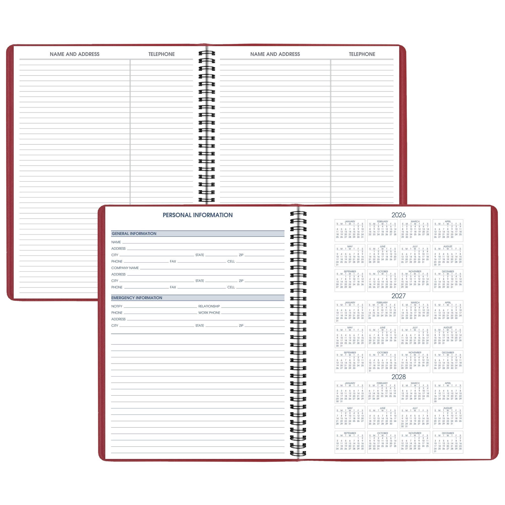 AT-A-GLANCE 2027 Weekly Appointment Book Planner Red Large 8 14 x 11 - Weekly