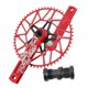 thumbnail image 3 of 130 BCD bicicleta de montaña ultraligera 170mm cigüeñal, aleación de aluminio MTB juego de manivela estrecha de una sola 5-garra soporte 56T rojo Soledad Brazo de manivela de bicicleta plegable, 3 of 10