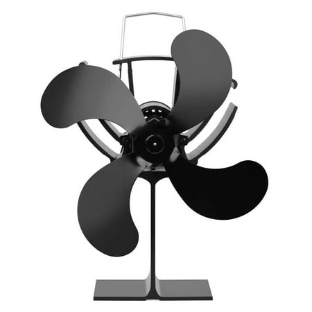 

OWSOO Fireplace Fan Heat Powered Fan Black 4 Quiet Fireplace Fan Efficient Heat Distribution Fan