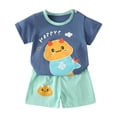 thumbnail image 1 of Ensembles d'Été pour Enfants, Ensembles pour Garçons, Ensemble Décontracté pour la Maison avec Haut à Col Rond à Manches Courtes et Shorts à Taille Élastique, 1 of 3