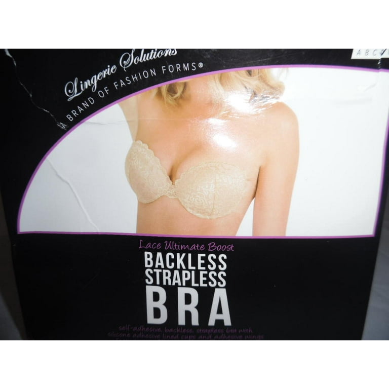 Fashion Forms Women's Lace Ultimate Boost Adhesive Strapless Backless Bra -  Nude A Cup : Target
