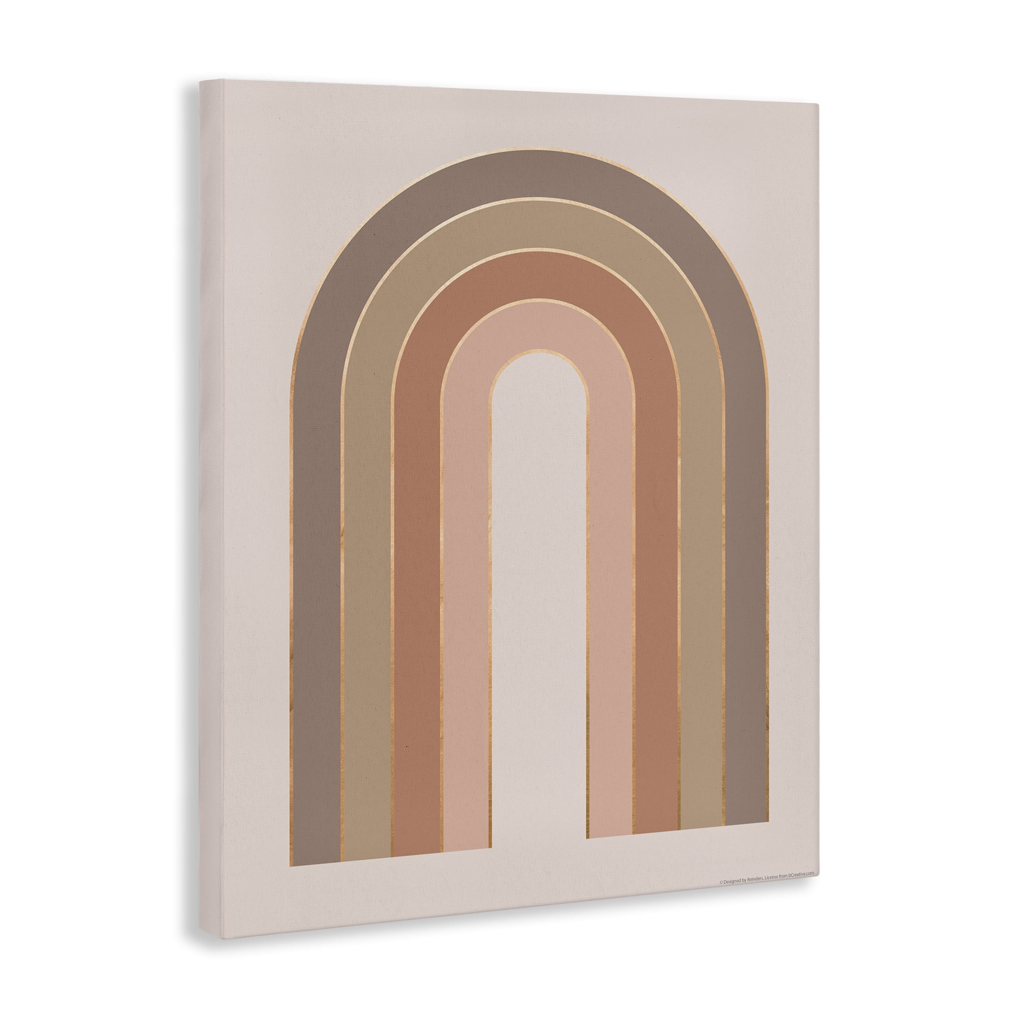 Stupell Industries Peachy Boho Rainbow Abstract Painting Wrapped Canvas Art Print Wall Art, 24 x 30