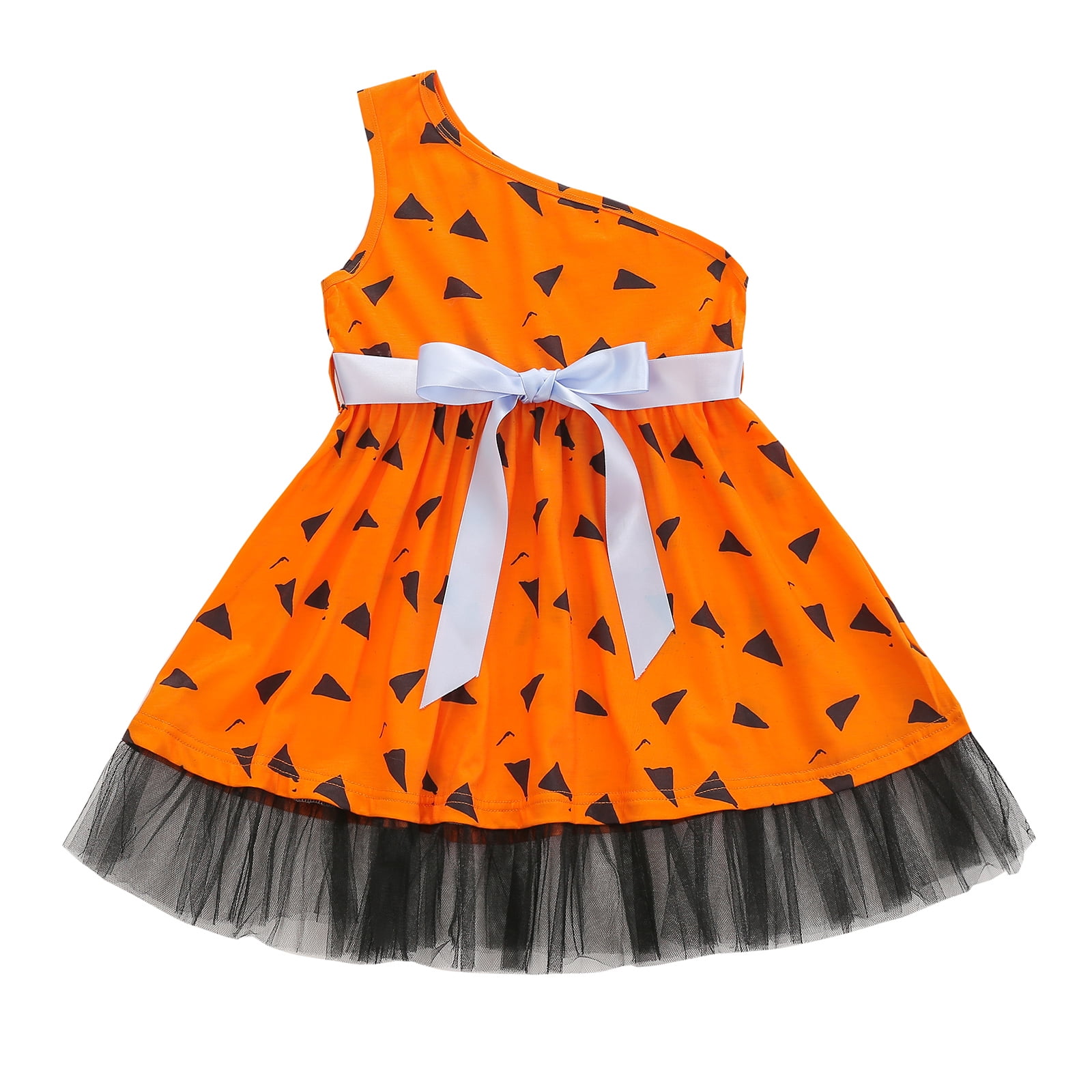 ITFABS Robe à Épaules Inclinées pour Bébé avec Ceinture à Nœud, Costume d'Halloween
