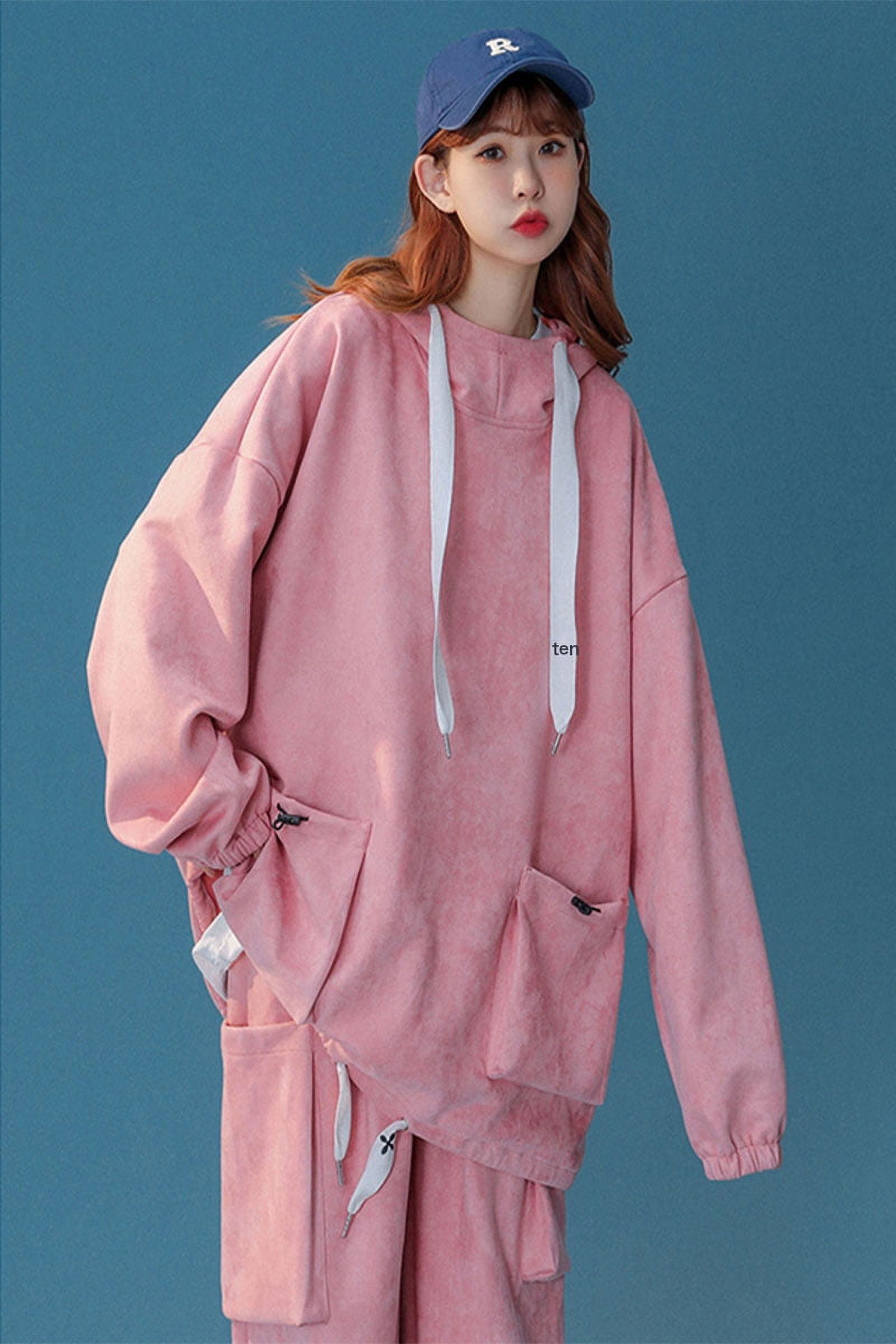 Suede Hooded Sweatshirt Suit For Women, Unisex Workwear Sweatshirt Suit For Men White M